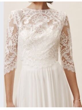 BHLDN “Addie” Ivory Lace Wedding Dress Topper